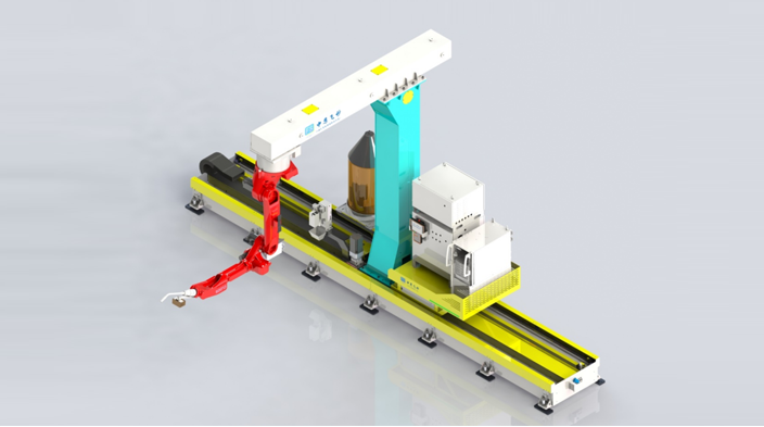 中集飞秒13米地轨倒装C型架(7轴)焊接工作站